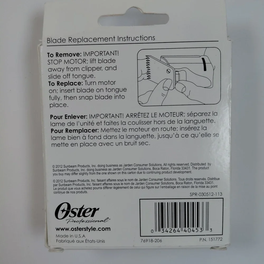 New Oster Clipper Blade Size 3-3/4 76918-206 Classic 76 1/2